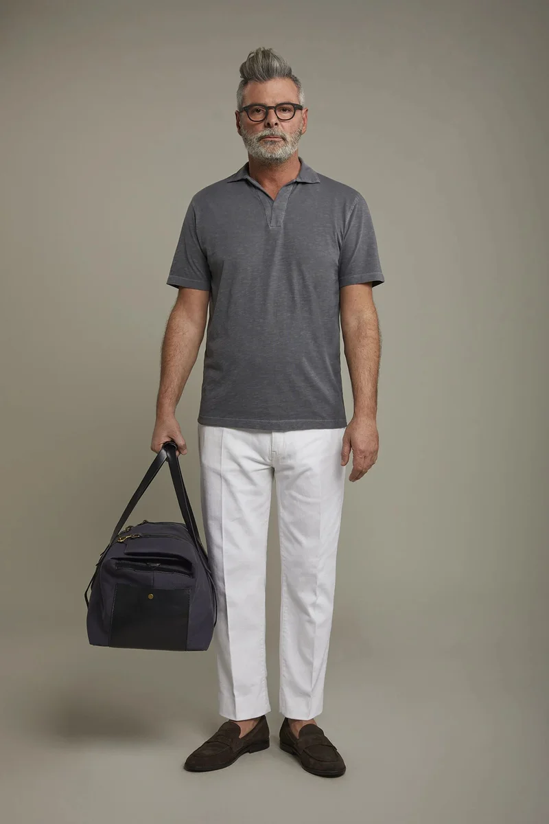 Men's 5-pocket trousers cotton fabric - Off White