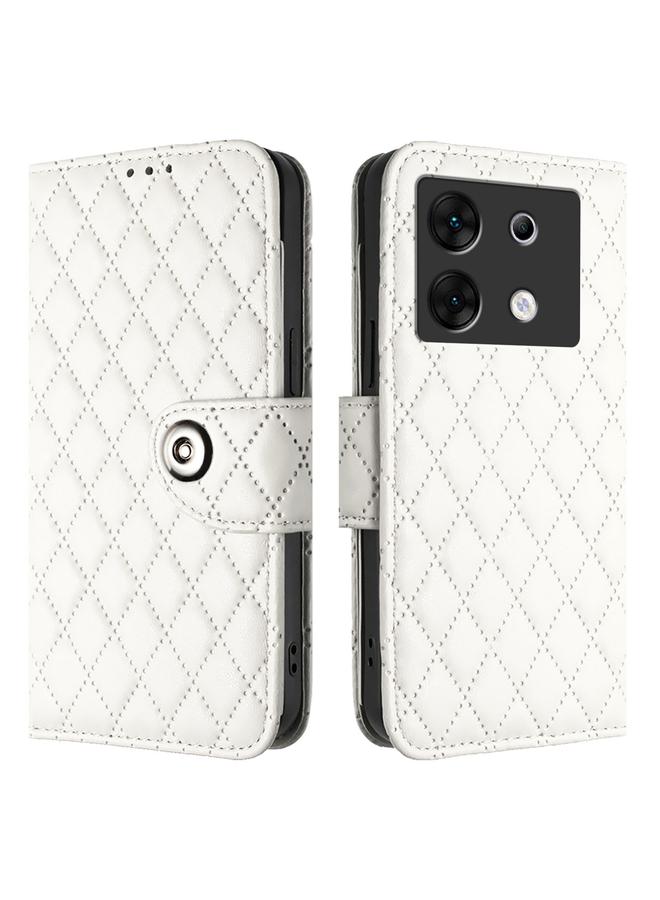 Zaboon Case For Infinix Zero 30 5G Rhombic Texture Flip Leather Phone Case with Lanyard - Image 2