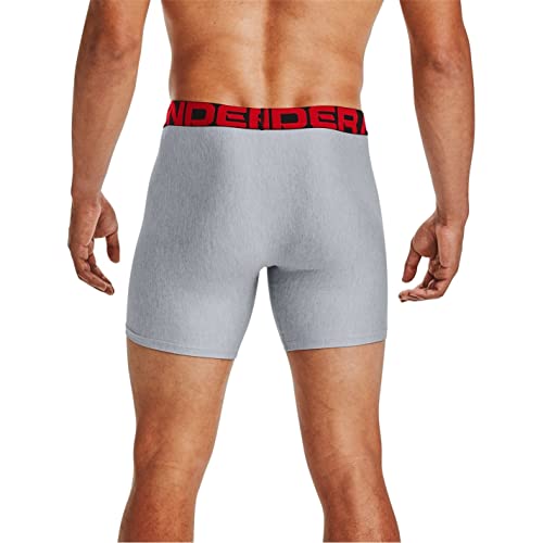 Under Armour Tech 6" Boxerjock® 2-Pack Mod Gray Light Heather/Jet Gray Light Heather XS - Image 3