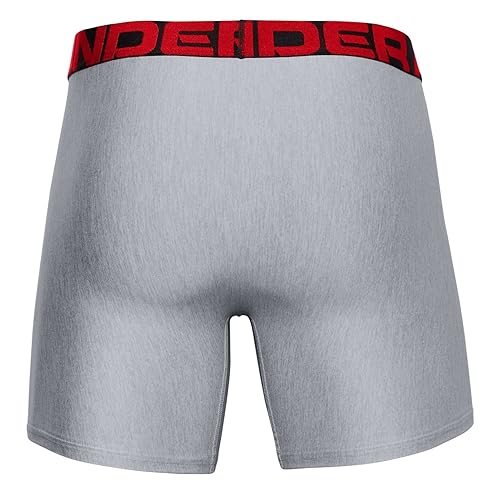 Under Armour Tech 6" Boxerjock® 2-Pack Mod Gray Light Heather/Jet Gray Light Heather XS - Image 4