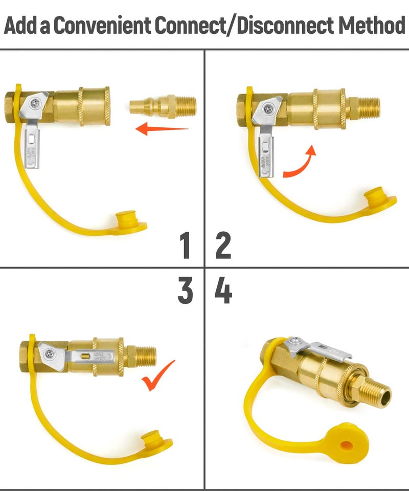 GASPRO 1/4" Propane Quick Connect Fittings Kit，LP Gas Connections for Easy RV and Camping Propane Systems Integration, 3-Packs - Image 2