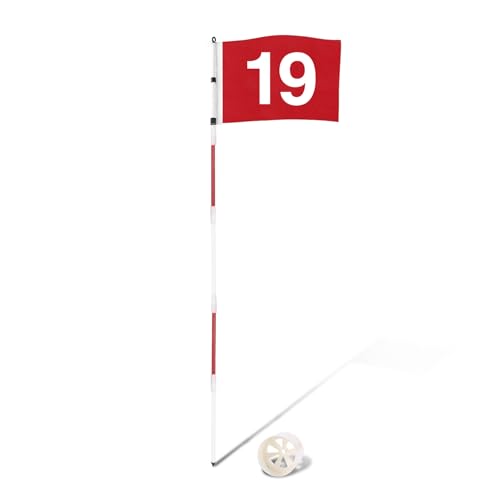 DuraRange Golf Flagstick 6ft, 5-Section Design, ABS Hole Cup, 420D Nylon Flag for Backyard Practice Putting Green | Driving Range | Country Club, Gift Idea, the 19th Hole Flag - Image 1