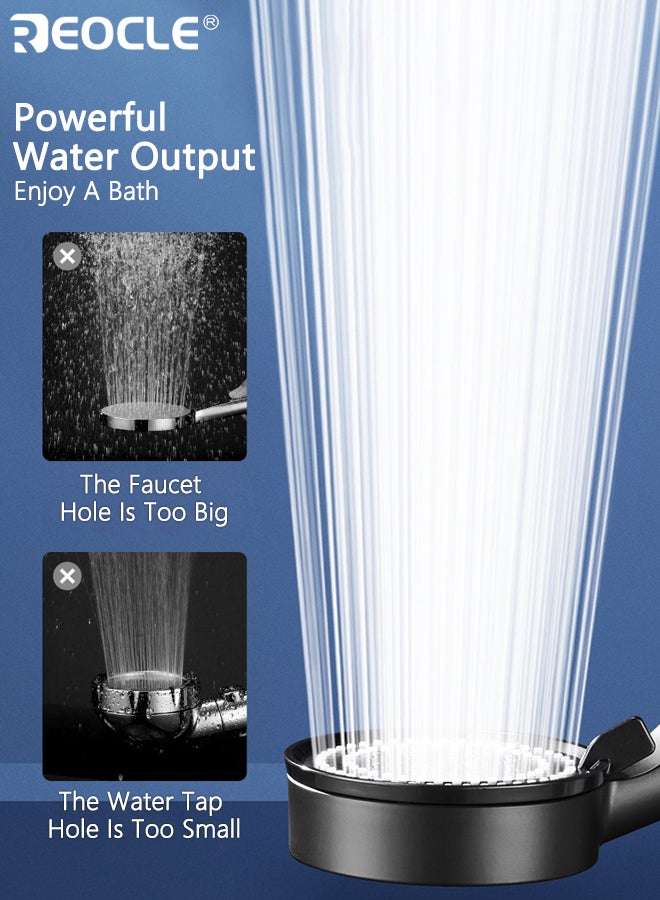 ريوكل رأس دش يدوي بخمس وضعيات دش عالي الضغط مع خرطوم PVC معزز ثقيل بطول ١.٥ متر ملحق حمام متعدد الوظائف سهل التركيب مناسب لجميع التركيبات - Image 3