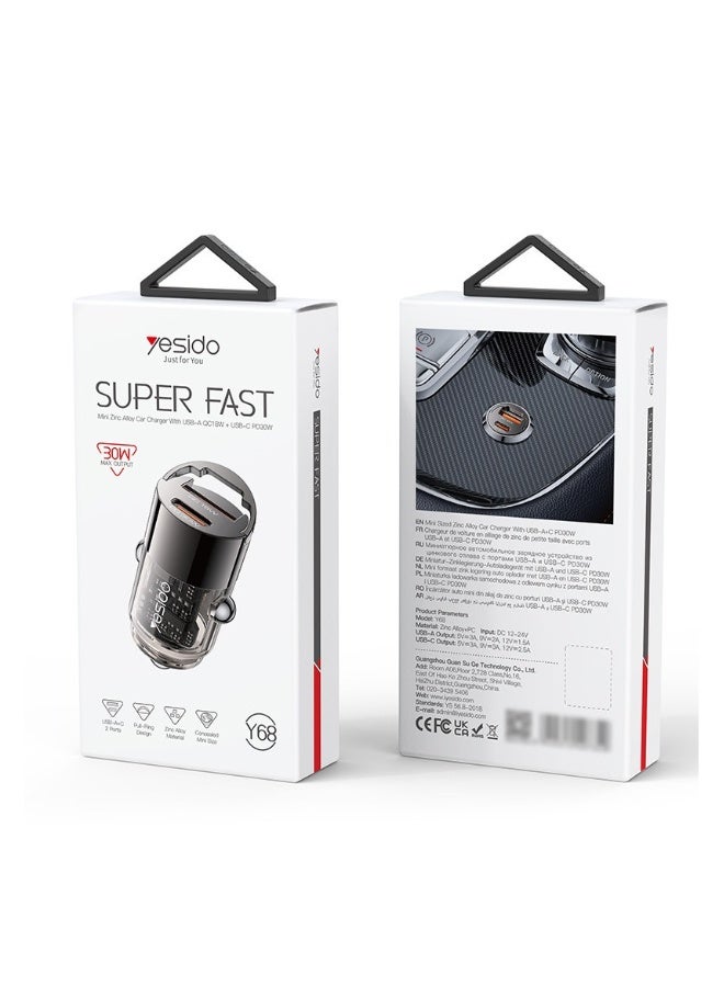 Beauenty Dual-port fast charging car charger mini zinc alloy pull ring car charger is suitable for Huawei.  - Image 1