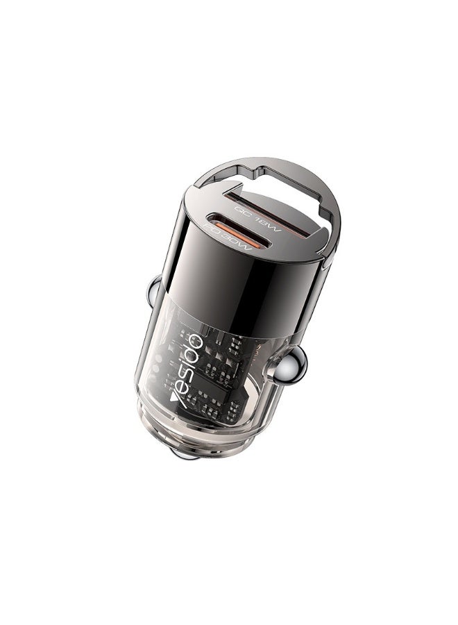 Beauenty Dual-port fast charging car charger mini zinc alloy pull ring car charger is suitable for Huawei.  - Image 2