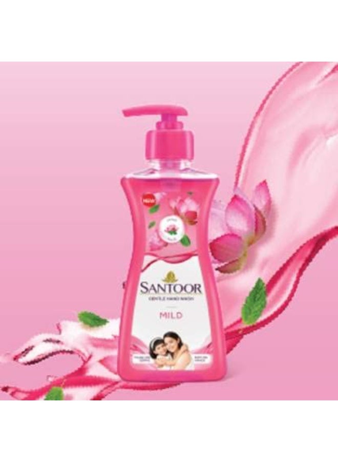 santoor Gentle hand wash mild Hand Wash Pump Dispenser (3 x 200 ml) - Image 2