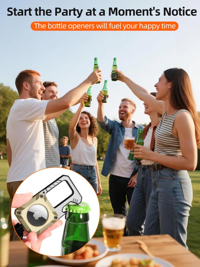 ExtreLife Air Tag Keychain with Carabiner, Heavy Duty Keychain Bottle Opener, Waterproof, Scratch Resistant,Secure Lock, Protective for AirTag Keychains Accessory for Keys, Pets, Luggage, & More -Champagne Gold - Image 5