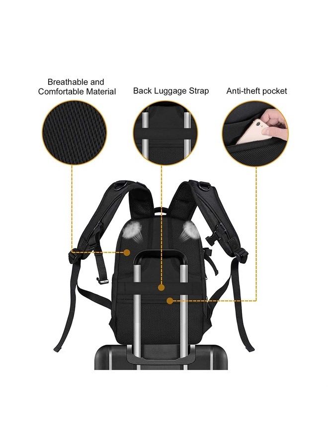 Mosiso Camera Backpack, DSLR/SLR/Mirrorless Insert Protection Photography Camera Bag Full Open Waterproof Hardshell Case with Tripod Holder&Laptop Compartment Compatible with Canon/Nikon/Sony, Black - Image 4