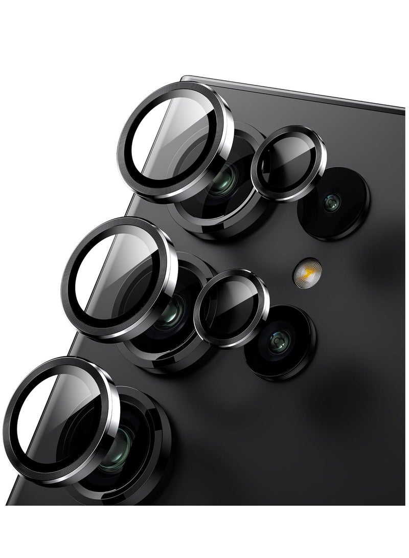 ELTRAZONE Samsung Galaxy S24 Ultra Camera Lens Protector, Ultra Thin Scratch Resistant 9H Tempered Glass with Aluminum Metal Circle Camera Screen Protector Cover Accessories, Black - Image 1