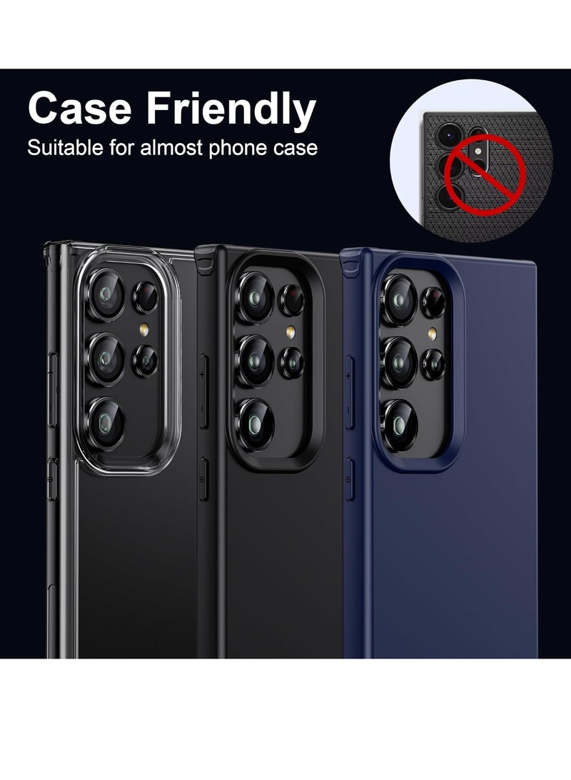 ELTRAZONE Samsung Galaxy S24 Ultra Camera Lens Protector, Ultra Thin Scratch Resistant 9H Tempered Glass with Aluminum Metal Circle Camera Screen Protector Cover Accessories, Black - Image 5