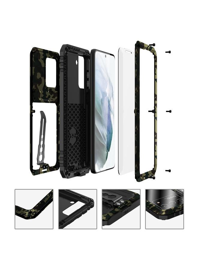 اس-توب جراب لهاتف Samsung Galaxy S21 FE Armor مقاوم للصدمات ومضاد للرذاذ والغبار مع حامل - Image 3