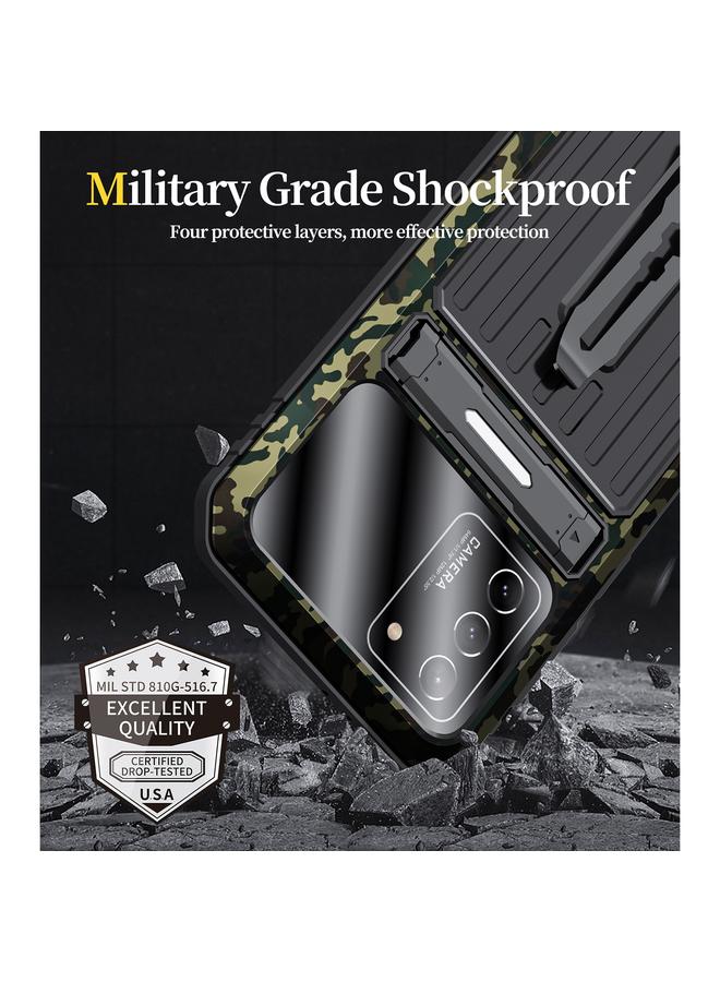 اس-توب جراب لهاتف Samsung Galaxy S21 FE Armor مقاوم للصدمات ومضاد للرذاذ والغبار مع حامل - Image 4