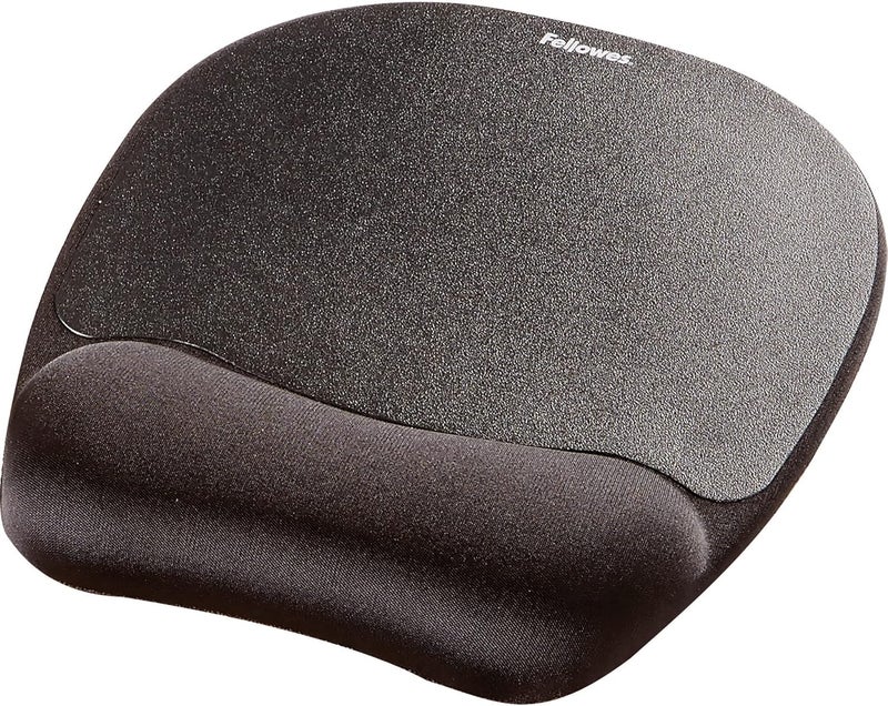 Fellowes Memory Foam Mouse Pad with Wrist Rest - Ergonomic Support in Black - Image 2