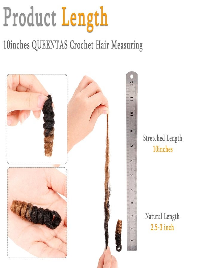 QUEENTAS 3 Packs 10 inch Short Crochet Hair for Black Women Prelooped 8mm Wand Curl Synthetic Jamaican Bounce Crochet Curly Afo Passion Twist Hair Extensions Braids(Black to Blonde) - Image 4