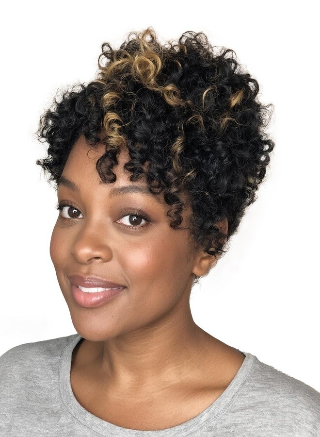QUEENTAS 3 Packs 10 inch Short Crochet Hair for Black Women Prelooped 8mm Wand Curl Synthetic Jamaican Bounce Crochet Curly Afo Passion Twist Hair Extensions Braids(Black to Blonde) - Image 1