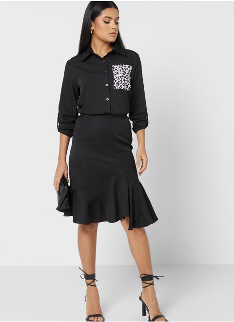 Ruffle Hem Skirt