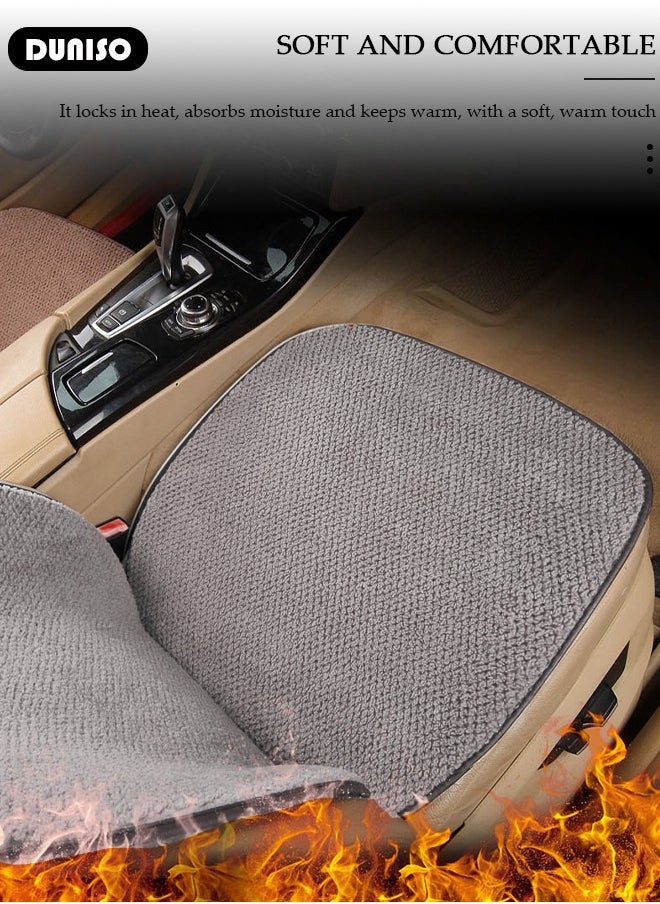 DUNISO - 2pcs Auto Warm plush Universal Four Seasons Front Car Seat Covers Luxury Include Front Car Seat Protector Compatible with 95% Vehicle Fit for Cars Truck SUV or Vans - Image 1