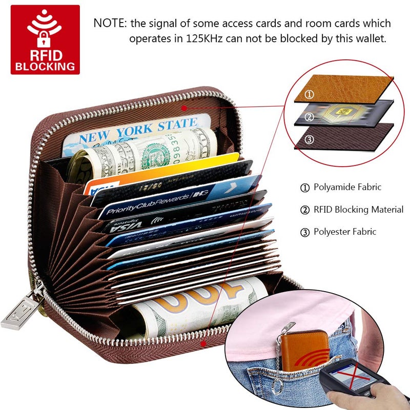 FurArt Zipper Wallet Women, RFID Blocking Credit Card Wallet, Business Card Holder, Compact Size KeyChain Wallet - Image 5