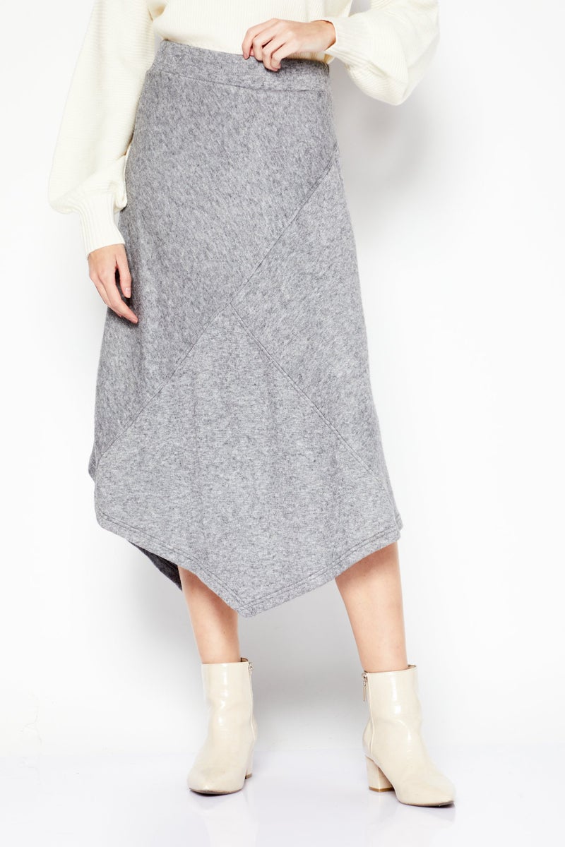 DKNY Pure Women Heather Midi Skirt, Grey - Image 1