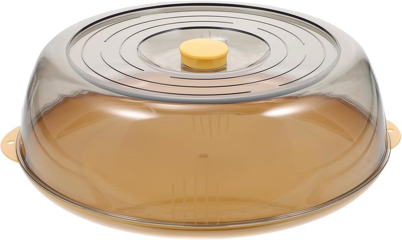 Food Tent Heat Preservation Cover with Base, Yellow Dustproof Food Cover for Kitchen and Dining, Single Layer Meal Protector for Home Use - Image 1