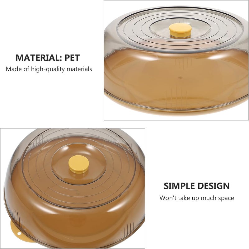 Food Tent Heat Preservation Cover with Base, Yellow Dustproof Food Cover for Kitchen and Dining, Single Layer Meal Protector for Home Use - Image 3