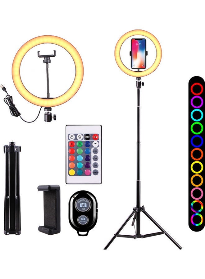 NIBEMINENT RGB Bluetooth Selfie Ring-Light With Mobile Holder MultiColour 40x6.5x34cm - Image 1