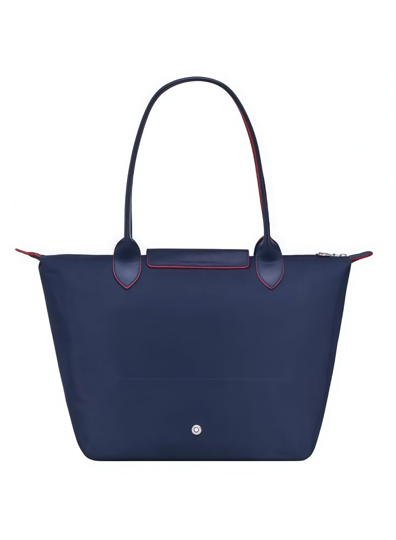 Longchamp Le Pliage Medium Navy Blue Shoulder Strap Women's 70th Anniversary Fashionable and Versatile Medium Cosmetic Bag, Handbag, Shoulder Bag - Image 5