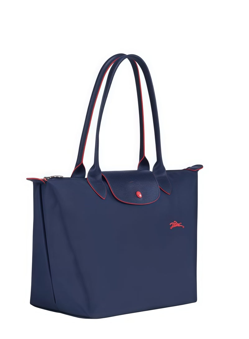 Longchamp Le Pliage Medium Navy Blue Shoulder Strap Women's 70th Anniversary Fashionable and Versatile Medium Cosmetic Bag, Handbag, Shoulder Bag - Image 3