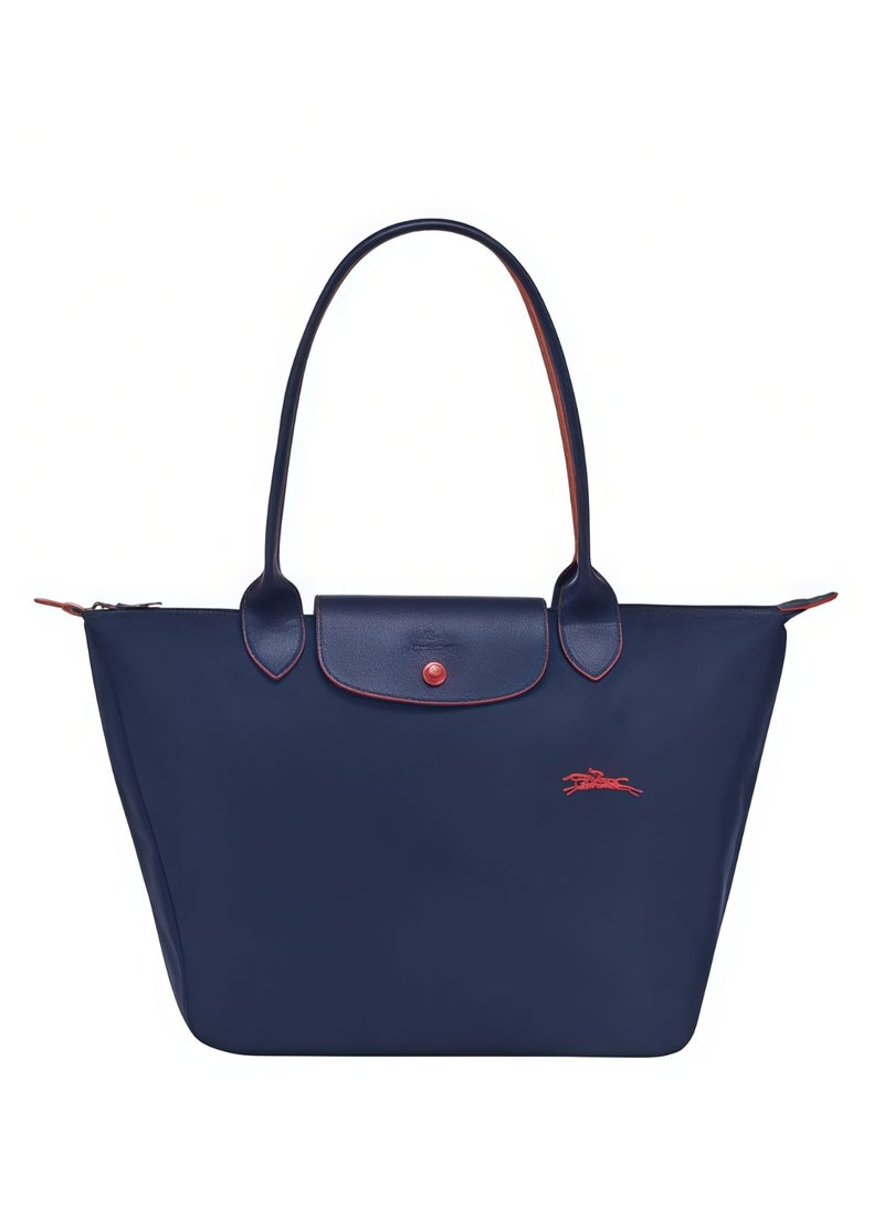 Longchamp Le Pliage Medium Navy Blue Shoulder Strap Women's 70th Anniversary Fashionable and Versatile Medium Cosmetic Bag, Handbag, Shoulder Bag - Image 1