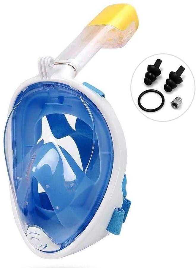 VBM 180° Panoramic View Snorkel Mask Full Face Scuba, Dive and Swim Set for Kids Youth Adult Women Men | Easier Breath with Dry Anti-Fog Anti-Leak for Travel Beach Underwater Swimming Pool(Blue -L/XL) - Image 3