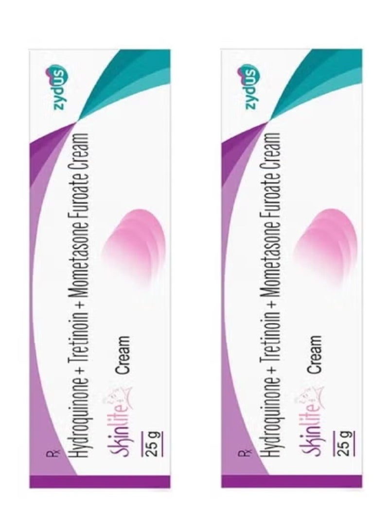 SKINLITE Two Pieces of Skin Lite Cream Hydroquinone Tretinon Mometasone Furoate Cream 2*25 g - Image 1