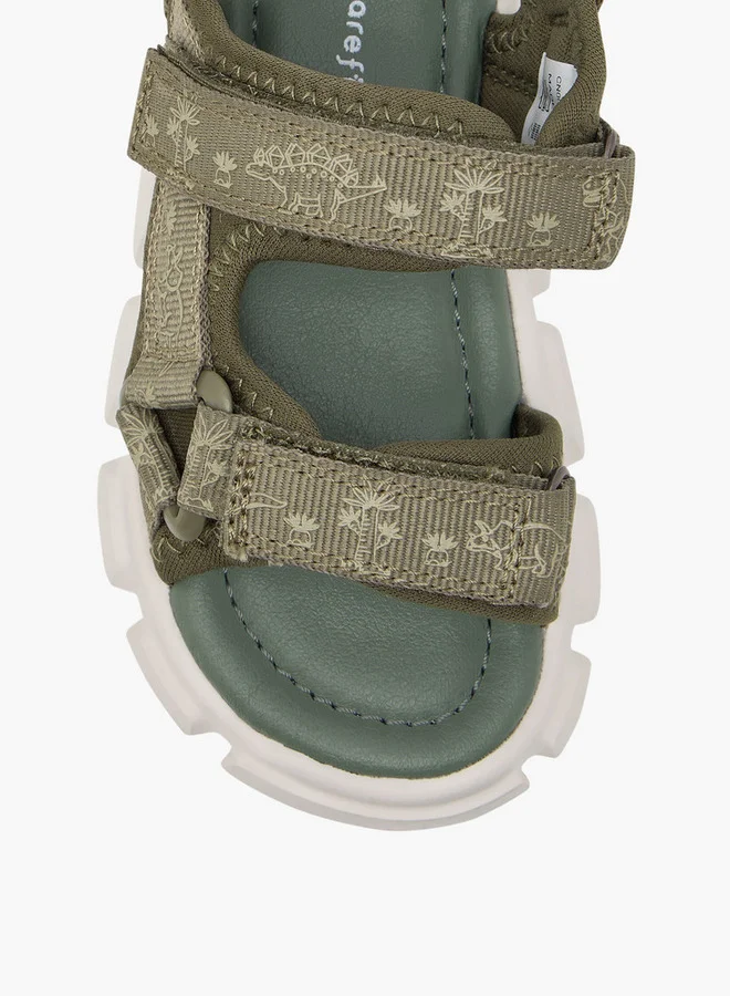 Barefeet Boys Printed Floaters with Hook and Loop Closure