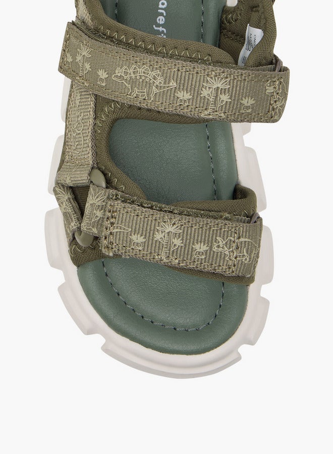 Barefeet Boys Printed Floaters with Hook and Loop Closure  - Image 3
