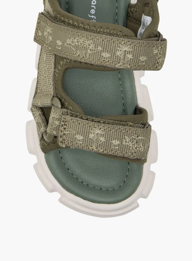 Barefeet Boys Printed Floaters with Hook and Loop Closure