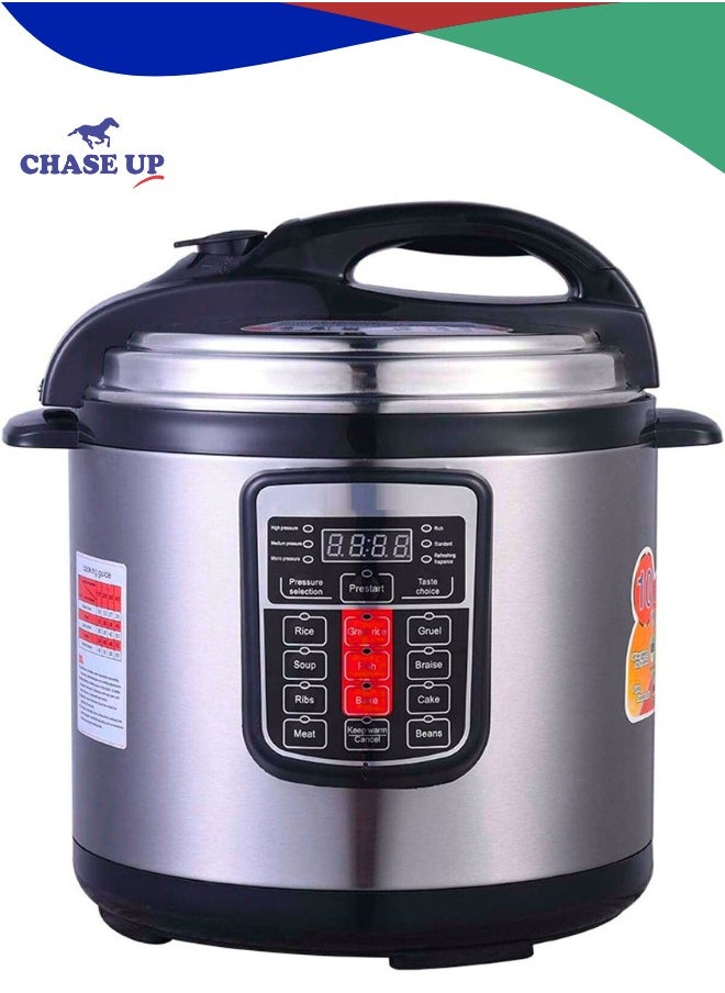 Chase Up Digital Pressure Cooker, 12L Multi-Function Electric Rice Cooker, Smart Kitchen Appliance with Non-Stick Pot, Stainless Steel  - Image 1