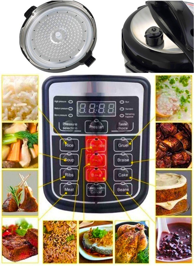 Chase Up Digital Pressure Cooker, 12L Multi-Function Electric Rice Cooker, Smart Kitchen Appliance with Non-Stick Pot, Stainless Steel  - Image 3