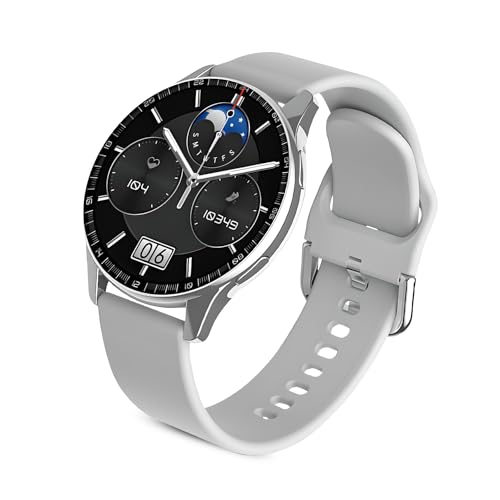 PunnkFunnk Newly Launched Active 2 Max Bluetooth Calling Smartwatch 1.3" Amoled Display 360 * 360 High Resolution 4.2 BT with, 100+ Sports Mode with IP68, Sp02 Tracking, AI Voice Assistant(Grey) - Image 1