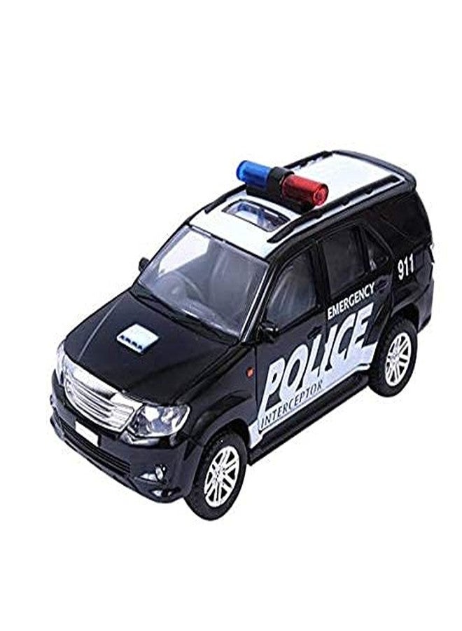 Centy Toys Fortune Interceptor Black Police- The Police Emergency Interceptor Car - Pull Back Action- a Cool Police car for Kids - Image 1