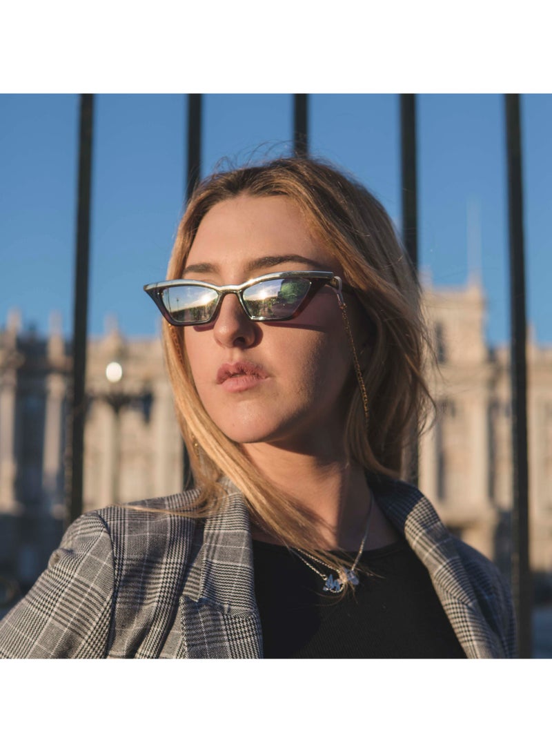 SOL.K Delux-K Sol.K Sunglasses - Sakura Pink CR-39 Lenses with Havana Brown Acetate Frame, Gold Stainless Steel Detail, Retro Design, UV400 Protection - Image 3