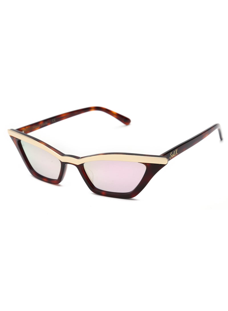 SOL.K Delux-K Sol.K Sunglasses - Sakura Pink CR-39 Lenses with Havana Brown Acetate Frame, Gold Stainless Steel Detail, Retro Design, UV400 Protection - Image 2