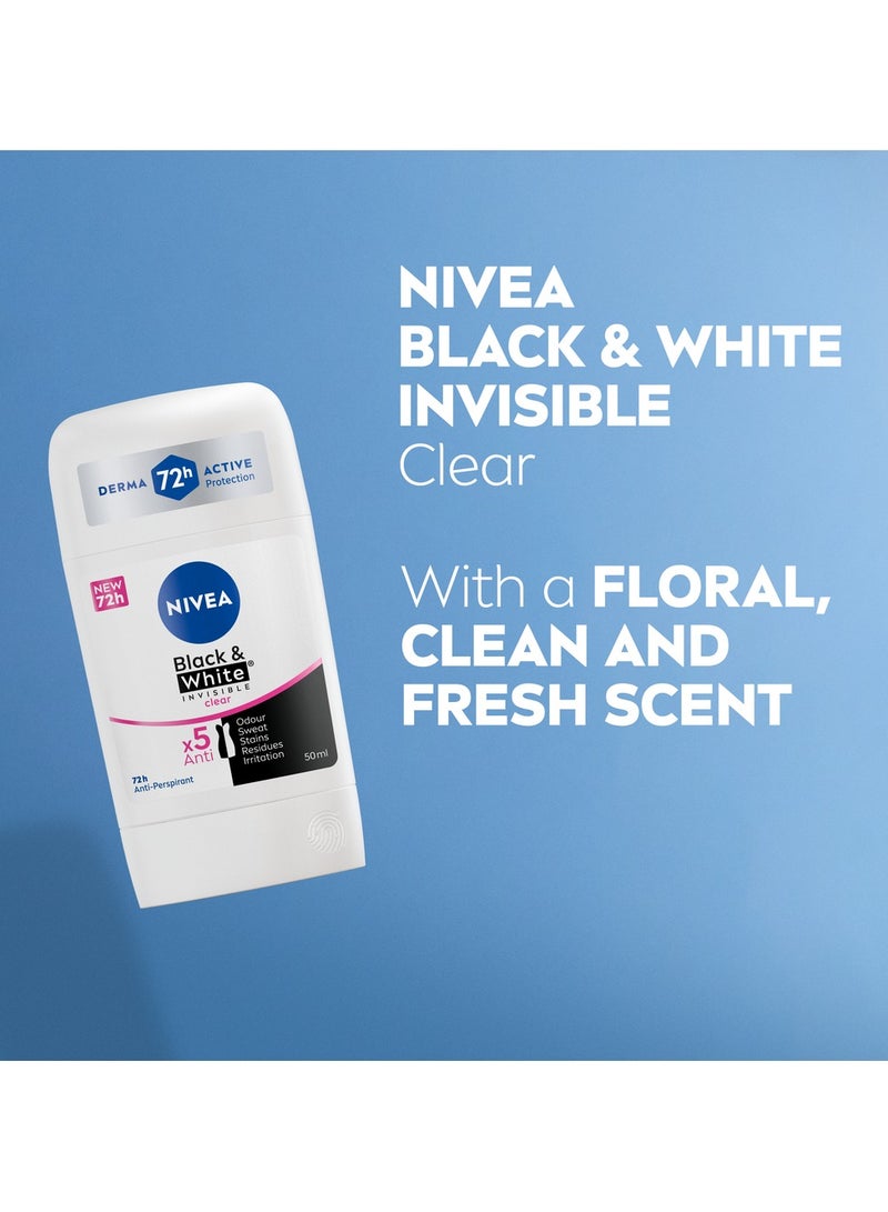 Nivea مزيل العرق الخفي الأسود والأبيض 5 في 1 للنساء حماية نشطة لمدة 72 ساعة - Image 4