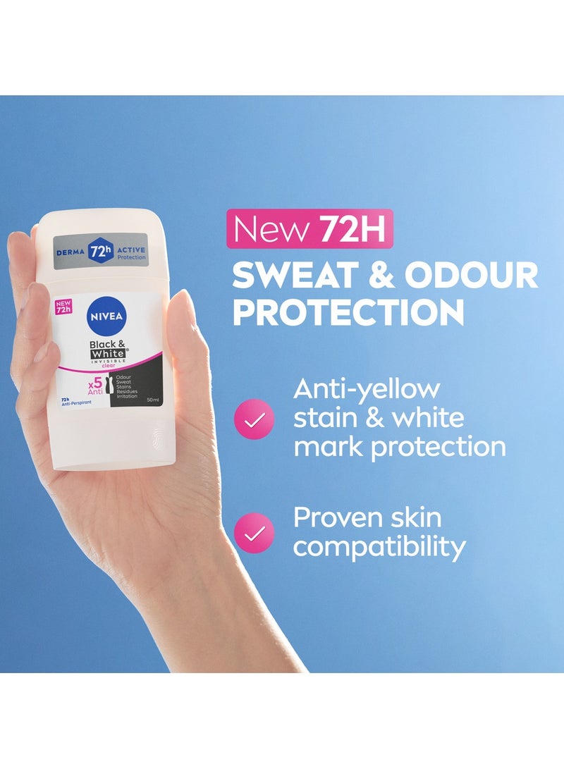 Nivea مزيل العرق الخفي الأسود والأبيض 5 في 1 للنساء حماية نشطة لمدة 72 ساعة - Image 3