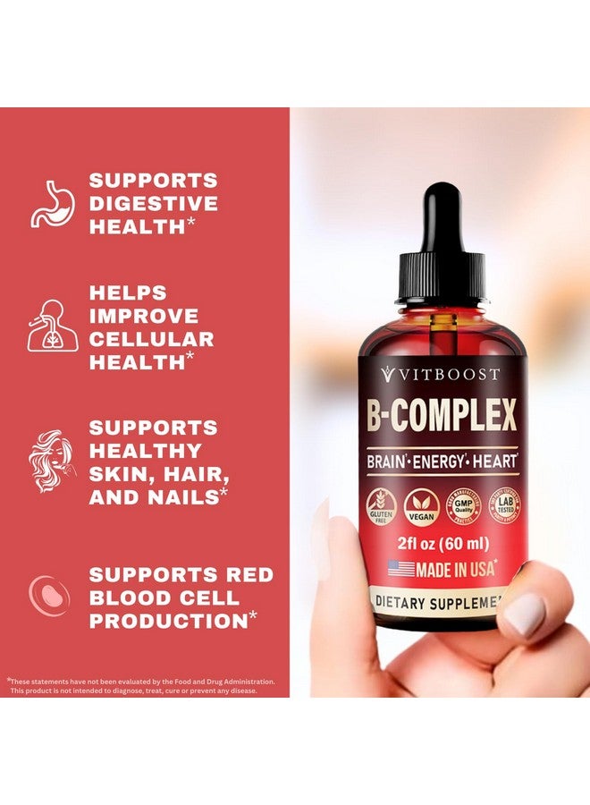 VITBOOST Vitamin B Complex Supplement with 20000 mcg - Extra Strength for Men and Women - Vegan| Raspberry Liquid Drops| USA Made, B1, B2, B3, B5, B6, Biotin, Folic Acid & B12 Methylcobalamin | 4 Months Supply - Image 3