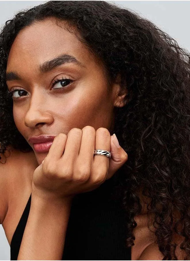 PANDORA Rippled Wide Band Ring