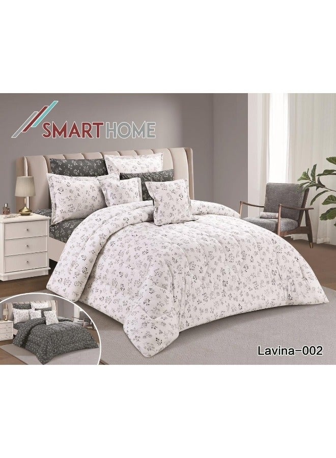 SMART HOME Double-Sided Comforter Set 8-Piece Bedspread 8-Piece Comforter 100% Cotton Comforter Size 250x230 cm  - Image 1