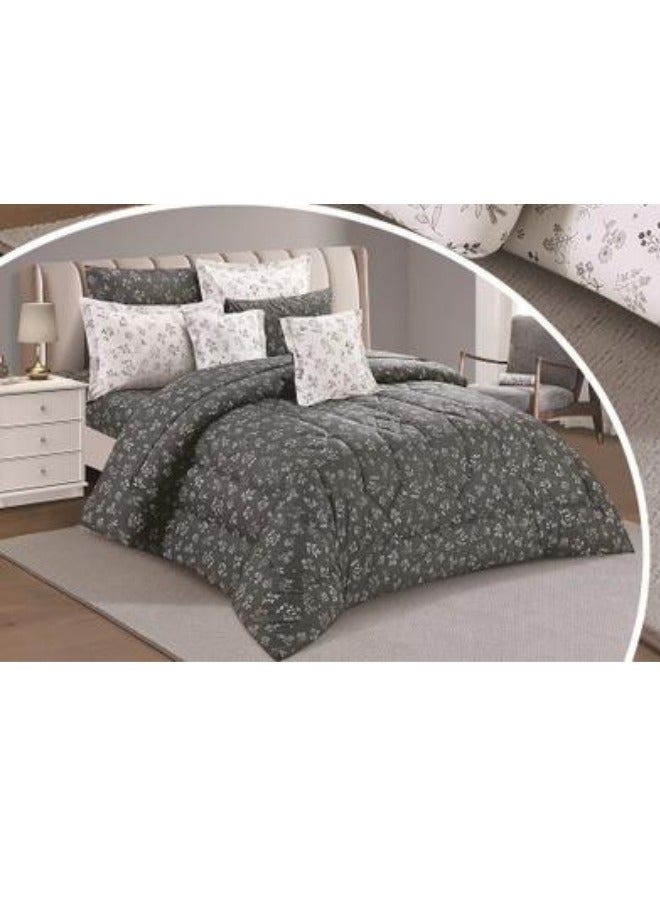 SMART HOME Double-Sided Comforter Set 8-Piece Bedspread 8-Piece Comforter 100% Cotton Comforter Size 250x230 cm  - Image 3