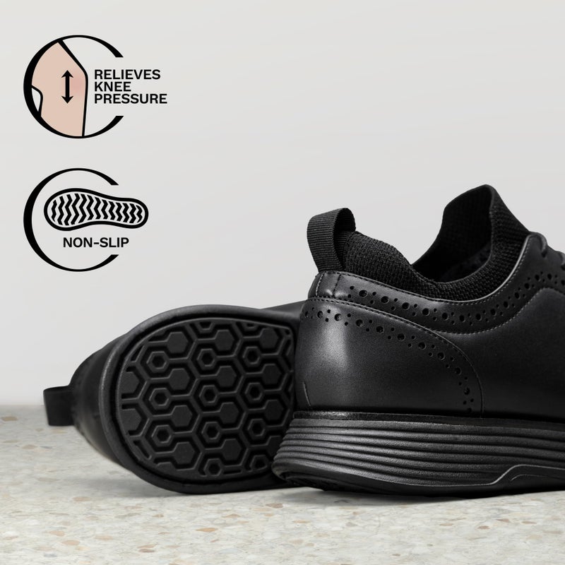 Bruno Marc Men's MaxFlex Dress Sneakers Oxfords Casual Wingtip Brogue Shoes,Size 12,All Black,SBOX2326M - Image 4