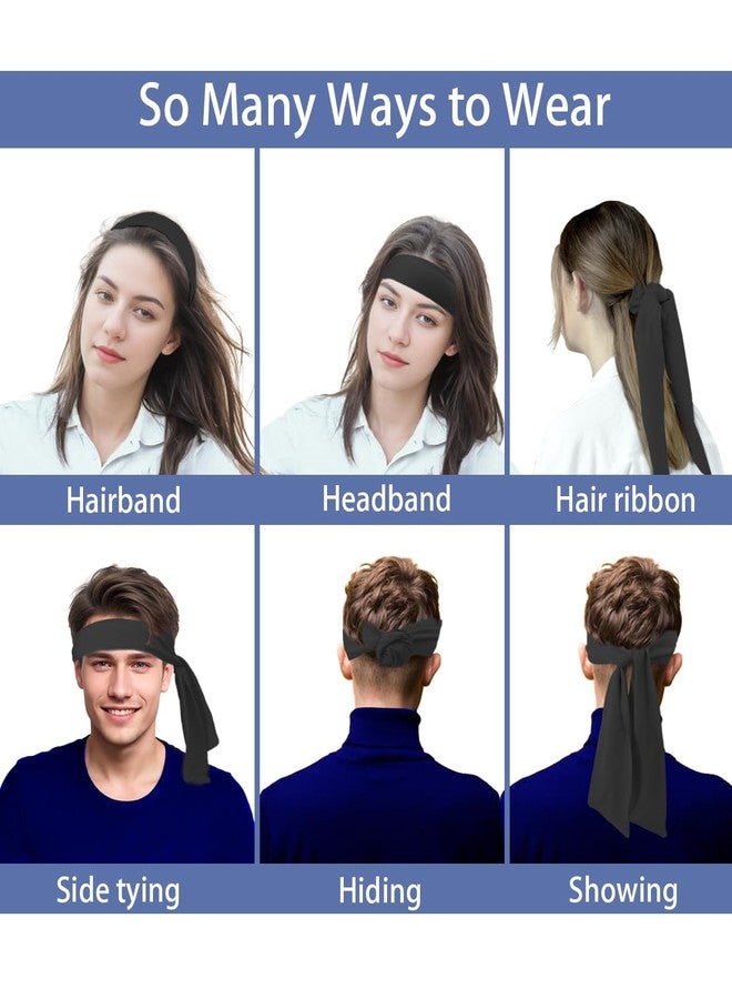 SRLLBBY Sport Tie Headbands Tennis Head Tie for Men Women Sports Fans Ninja Soccer Basketball Teams Head Ties Halloween (Black) - Image 5
