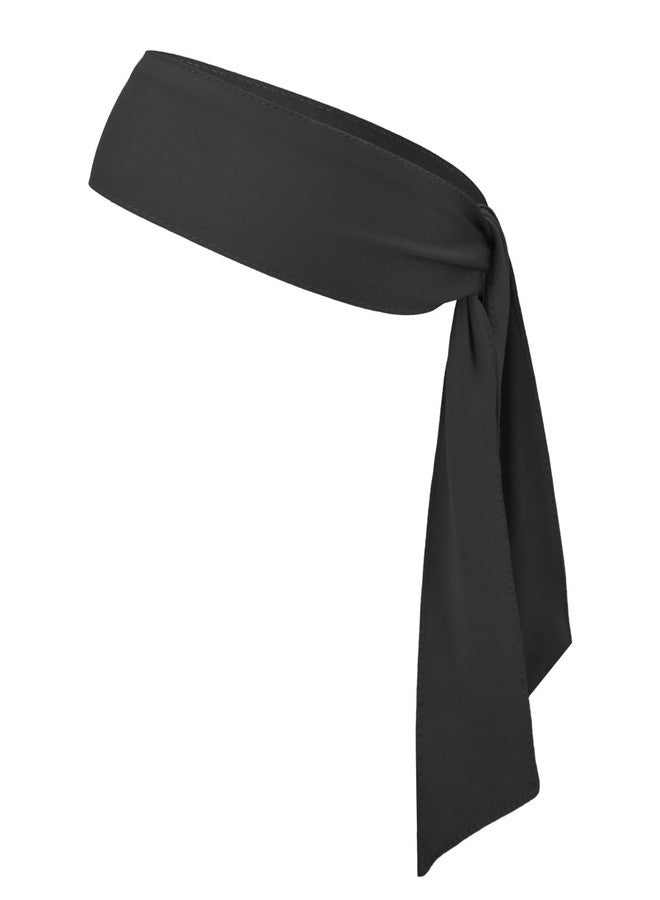 SRLLBBY Sport Tie Headbands Tennis Head Tie for Men Women Sports Fans Ninja Soccer Basketball Teams Head Ties Halloween (Black) - Image 1