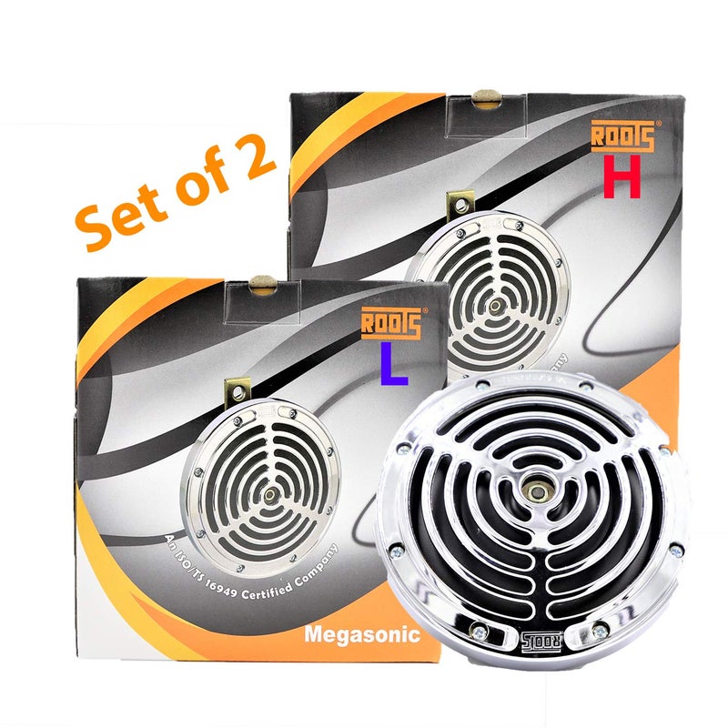 Roots Megasonic High and Low Tone Horn (12V) for Passenger Car - Image 1